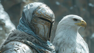 Cavaliere del Nord con Aquila | Midjourney AI